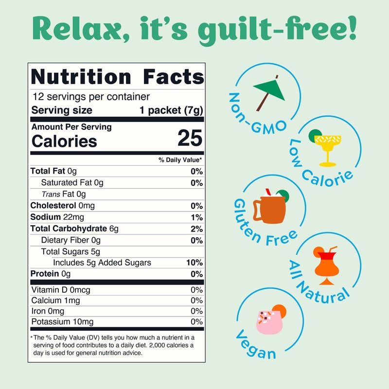 Craftmix Classic Margarita Cocktail & Mocktail Drink Mixer, Skinny Mixes - Water Flavoring Packets - Made With Real Fruit - Vegan, Low-Carb, Low-Sugar, Non-GMO, Dairy Free, Gluten Free, 12 Pack - Image 4